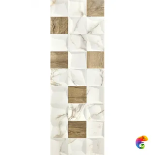 Керамическая плитка Love Ceramic Precious Calacatta Rise Gold 35х100 Matt Rett
