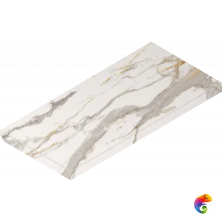 Italon Керамогранитная ступень Charme Evo Scalino Ang. SX Calacatta 33x60 Nat