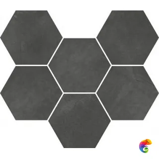 Мозаика  Italon Continuum Petrol Mosaico Hexagon  25x29