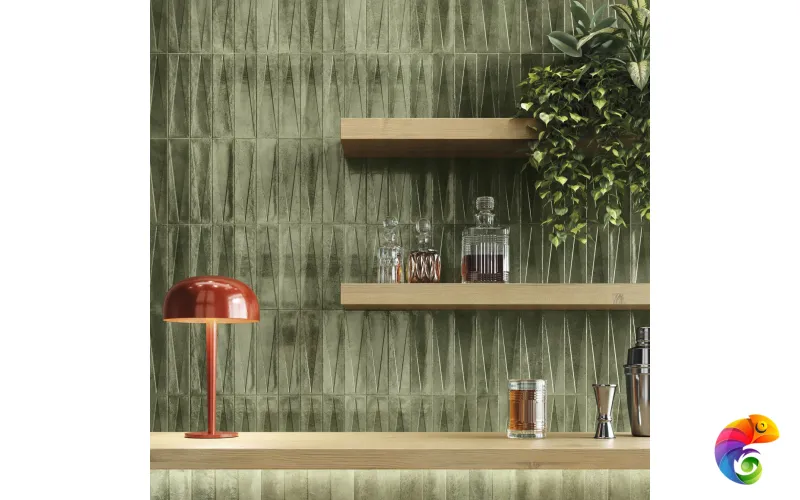 Керамическая плитка Harmony Bari Decor Green 6x24.6 glossy