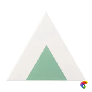 Керамическая плитка Petracers Triangolo Pallino Verde Su Bianco 17x17