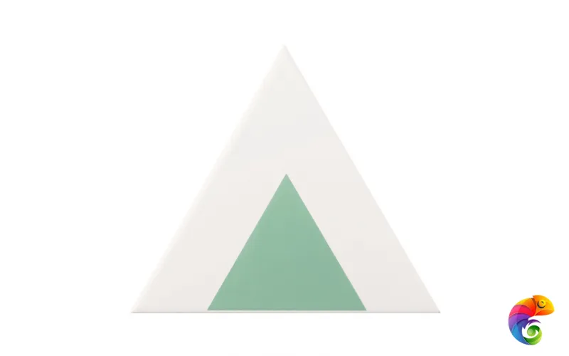 Керамическая плитка Petracers Triangolo Pallino Verde Su Bianco 17x17