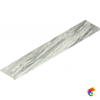 Italon Керамогранитная ступень Skyfall Scalino Ang. DX Bianco Paradiso 33x160 Nat