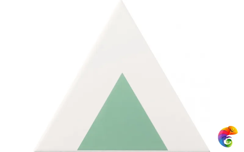 Керамическая плитка Petracers Triangolo Pallino Verde Su Bianco 17x17