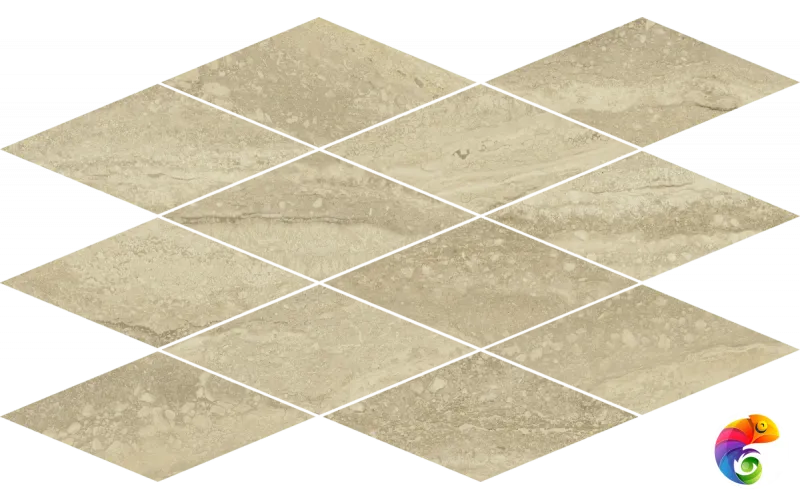 Italon Керамогранитная мозаика Charme Advance Mosaico Diamond Travertino 28x48