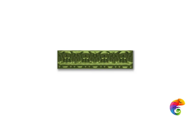 Керамическая плитка Ceramica Ribesalbes Zocalo Cordon Relieve Azul Verde 5x20