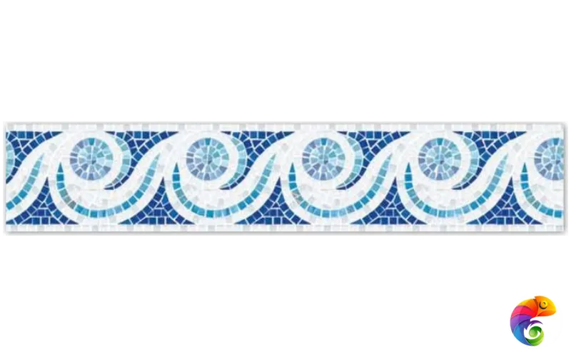 Trend Бордюр из стеклянной мозаики Aquatica Fox Trot mod. 16cм; h=15cм
