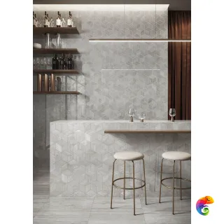 Refin Керамогранит Prestigio Travertino Grigio 75x75x0,9 Lucido Rt