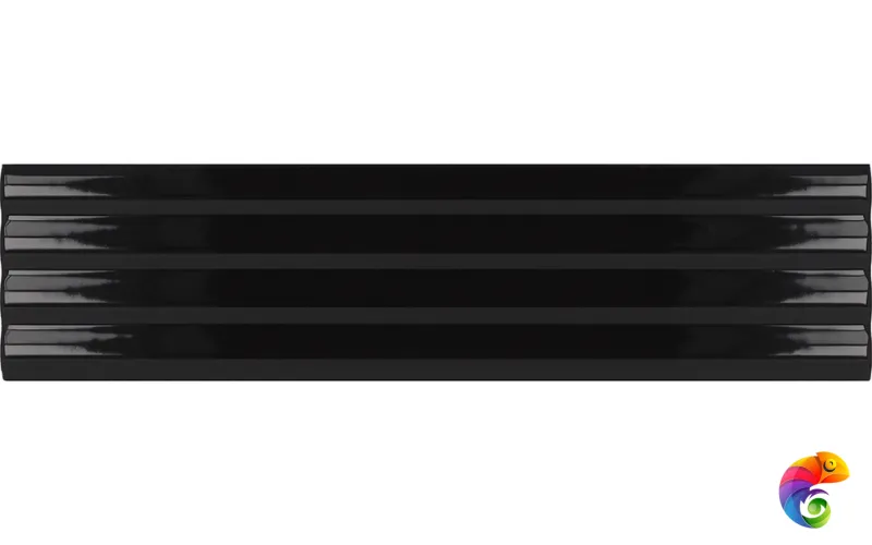 Плитка Equipe Costa Nova Onda Black Glossy 5x20 см