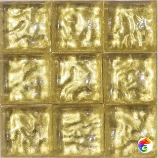 Agold Стеклянная мозаика  золото формованное гофрированное желтое размер чипа 1.5x1.5мм