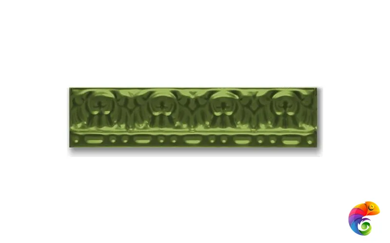 Керамическая плитка Ceramica Ribesalbes Zocalo Cordon Relieve Azul Verde 5x20