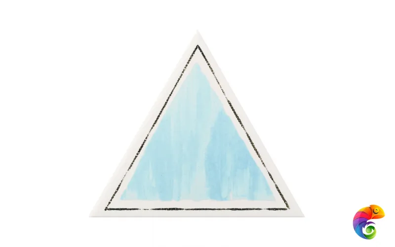 Керамическая плитка Petracers Triangolo Cornice Azzurro Su Bianco 17x17