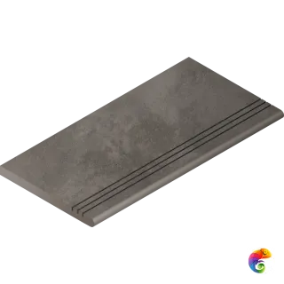 Italon Керамогранитная ступень Millennium X2 Gradino Round Black 30x60 Grip