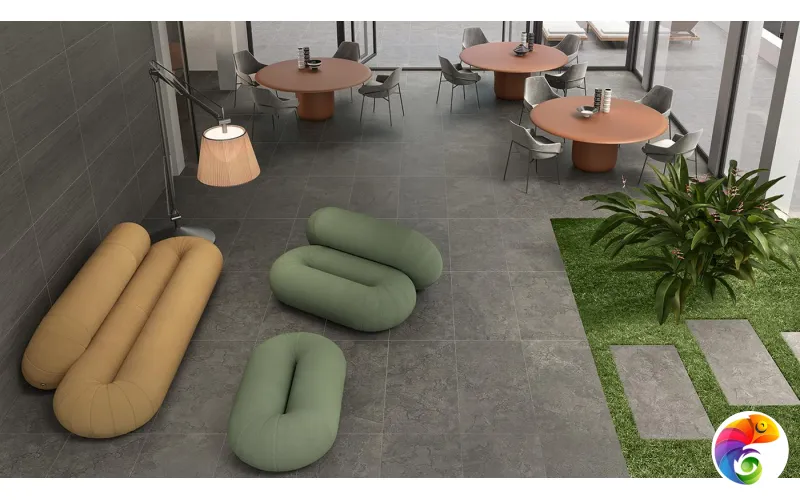 Ergon Керамогранит Portland Stone Decoro Lines Anthracite 60x120х0,9 Nat