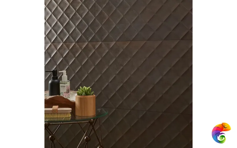 Керамическая плитка Love Ceramic Metallic Chess Carbon Rett 45x120