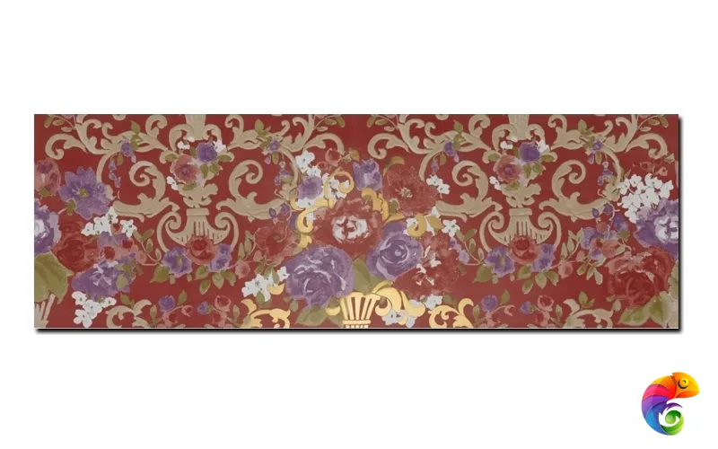 Керамическая плитка Petrachers Primavera Romana Fioritura Oro Su Rosso Luc 65x97,7