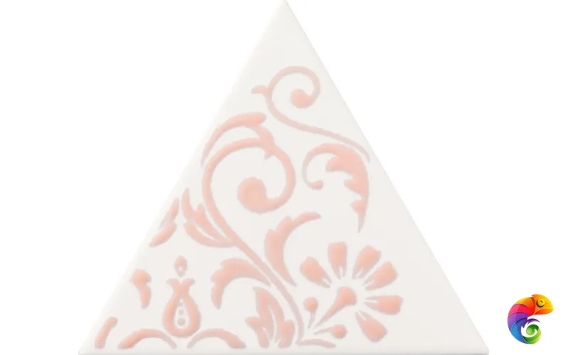 Керамическая плитка Petracers Triangolo Ricciolo Rosa Su Bianco 17x17