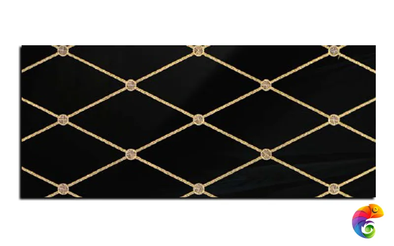 Стеклянное панно Sicis Vetrite Regium Feather Black 28x56