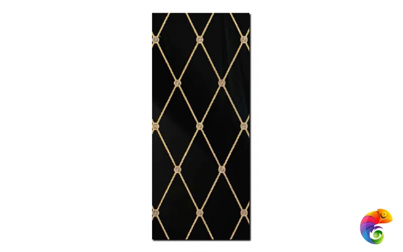 Стеклянное панно Sicis Vetrite Regium Feather Black 28x56
