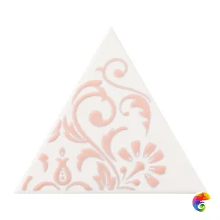 Керамическая плитка Petracers Triangolo Ricciolo Rosa Su Bianco 17x17