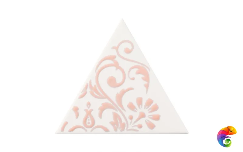 Керамическая плитка Petracers Triangolo Ricciolo Rosa Su Bianco 17x17