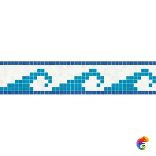 Trend Бордюр из стеклянной мозаики Aquatica Polka A mod. 29,4см; h=14,7cм
