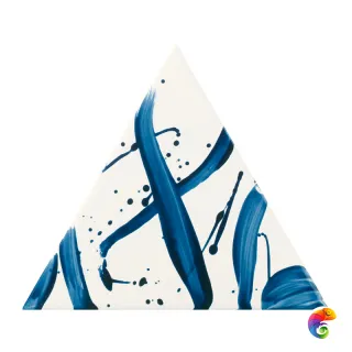 Керамическая плитка Petracers Triangolo Splash Blu Su Bianco 17x17