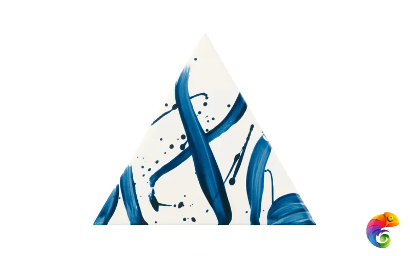 Керамическая плитка Petracers Triangolo Splash Blu Su Bianco 17x17