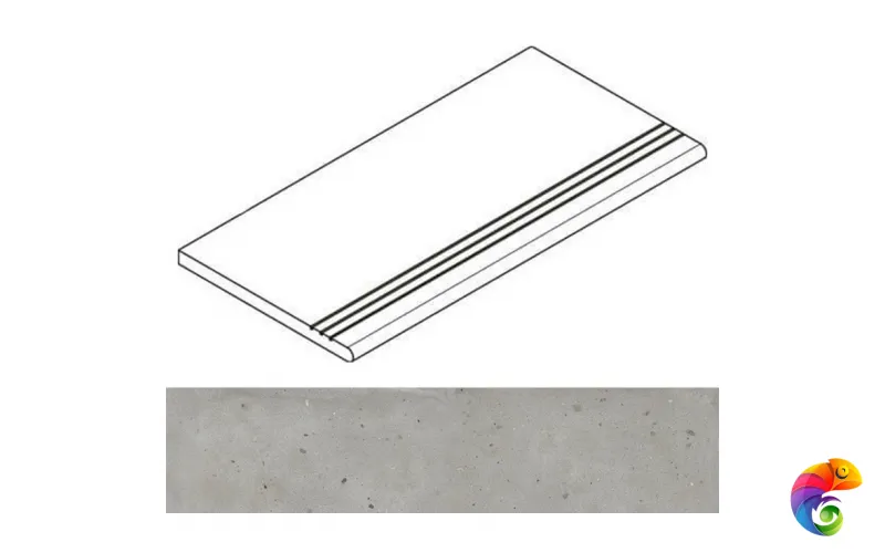 Italon Керамогранит Avantgarde x2 Silver Gradino Round Grip 30x120
