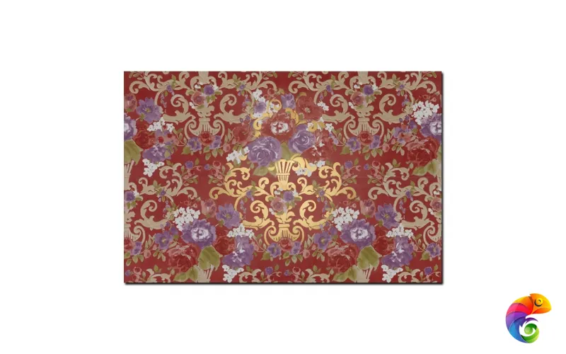 Керамическая плитка Petrachers Primavera Romana Fioritura Oro Su Rosso Luc 65x97,7