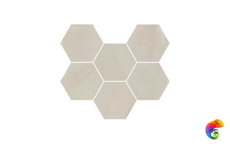 Мозаика  Italon Continuum Pure Mosaico Hexagon  25x29