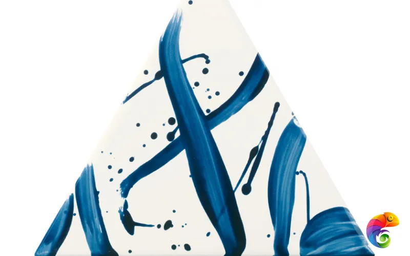 Керамическая плитка Petracers Triangolo Splash Blu Su Bianco 17x17