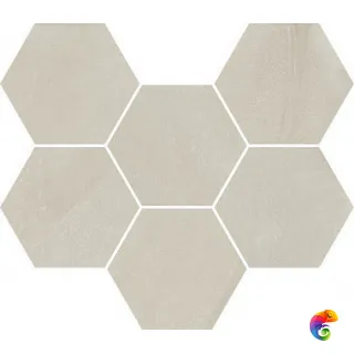 Мозаика  Italon Continuum Pure Mosaico Hexagon  25x29