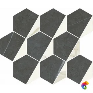 Керамогранит Italon Metropolis Mosaico Hexagon Gold 25,4x31