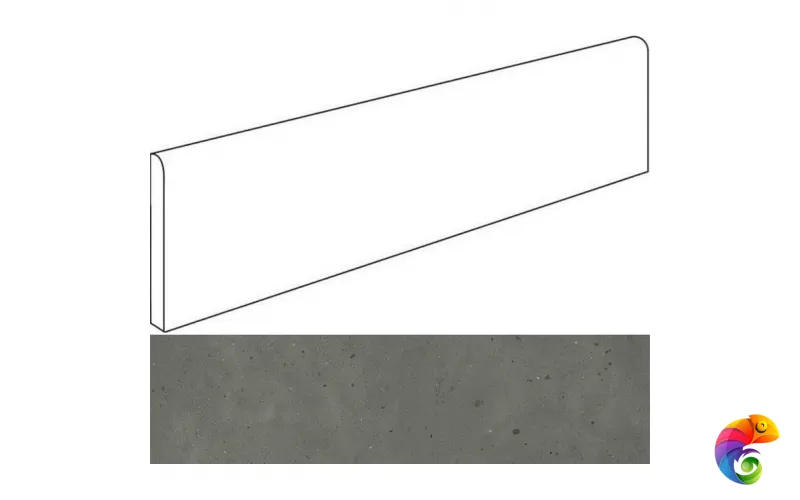 Italon Плинтус из керамогранита Avantgarde Black 7,2x60 Battiscopa
