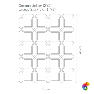 Керамогранит Etruria Design XXS Cassettone 5 Su Rete Quadrato E Losanga Mattone 33x41