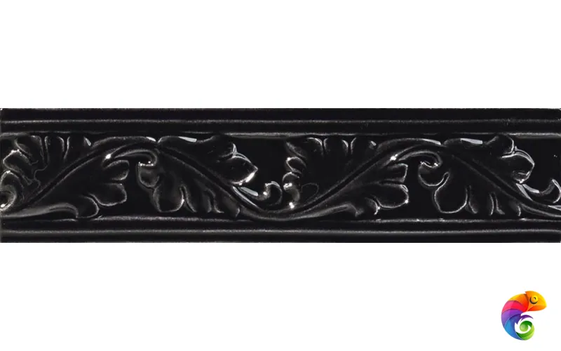 Бордюр Ceramiche Grazia Formae Foliage Ebony 6,5x26