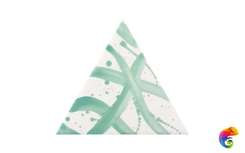 Керамическая плитка Petracers Triangolo Splash Verde Su Bianco 17x17