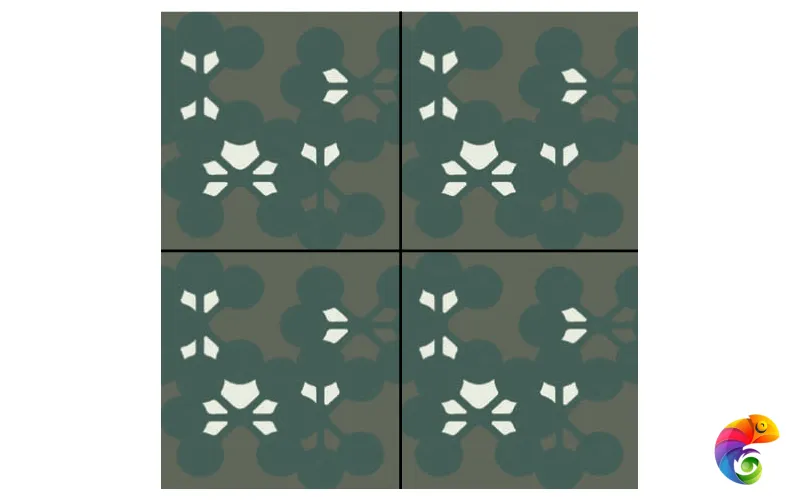 Керамогранит Mutina Azulej Flores Nero Matt 20x20