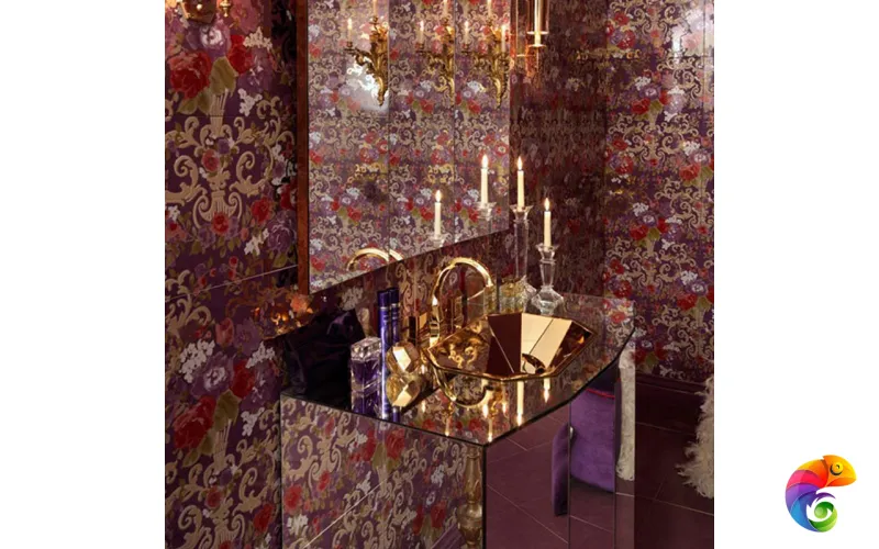 Керамическая плитка Petrachers Primavera Romana Fioritura Oro Su Viola Luc 65x97,7