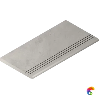 Italon Керамогранитная ступень Millennium X2 Gradino Round Silver 30x60 Grip