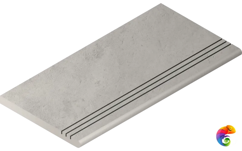 Italon Керамогранитная ступень Millennium X2 Gradino Round Silver 30x60 Grip