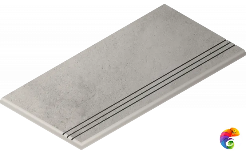 Italon Керамогранитная ступень Millennium X2 Gradino Round SX Silver 30x60 Grip