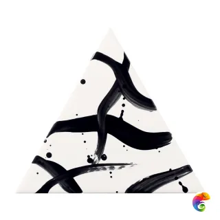 Керамическая плитка Petracers Triangolo Splash Nero Su Bianco 17x17