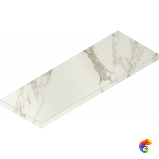 Italon Керамогранитная ступень Charme Deluxe Scalino Ang. SX Arabescato 33х80 Nat