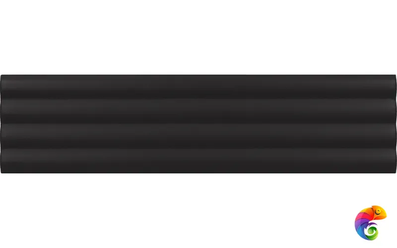 Плитка Equipe Costa Nova Onda Black Matt 5x20 см