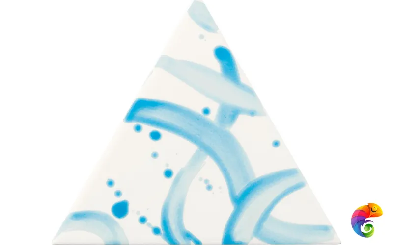 Керамическая плитка Petracers Triangolo Splash Azzurro Su Bianco 17x17