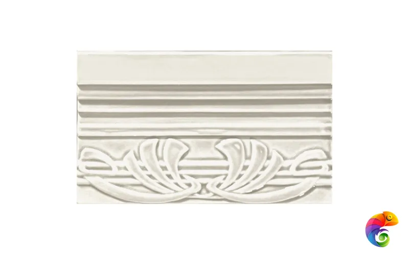 Бордюр Ceramiche Grazia Epoque Terminale Deco Bianco Craquele 12x20