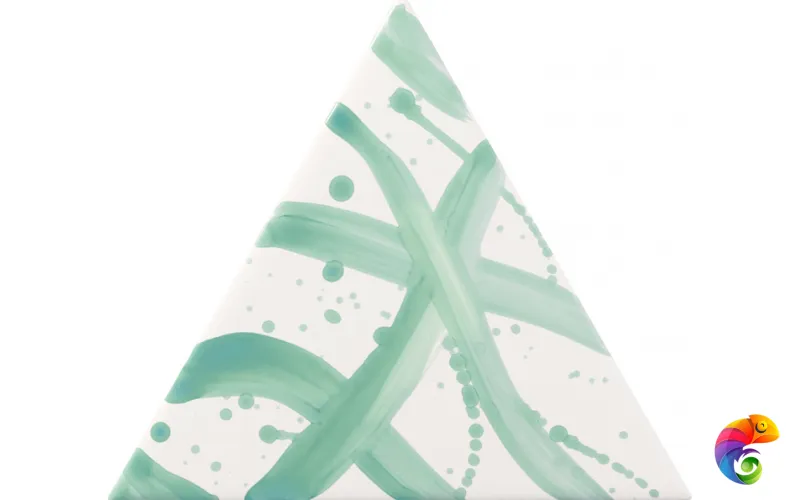 Керамическая плитка Petracers Triangolo Splash Verde Su Bianco 17x17