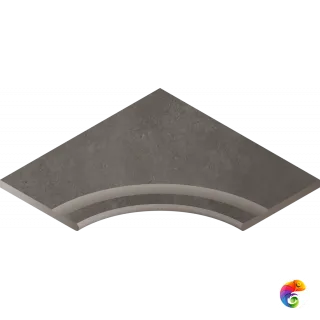Italon Керамогранитный бортик Millennium X2 Bordo Svasato Ang. Round 30 Black 60x60 Nat